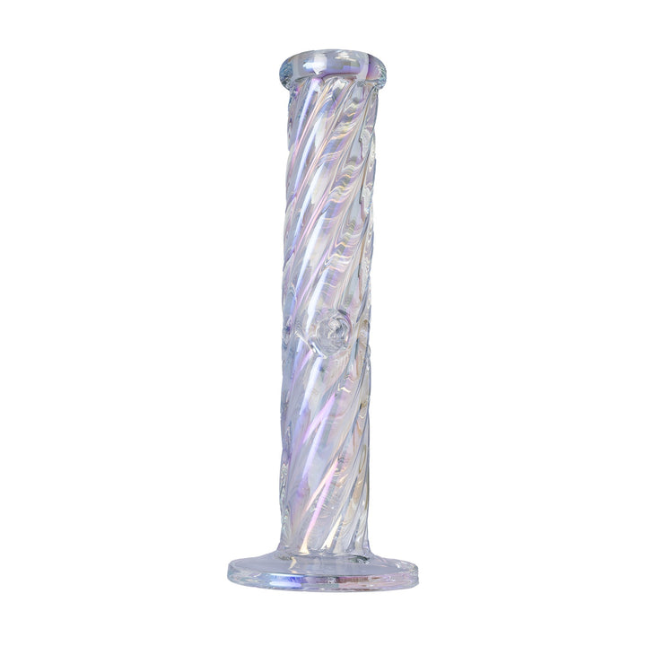 Human Grade Twisted Iridescent Tube Glass Water Pipe