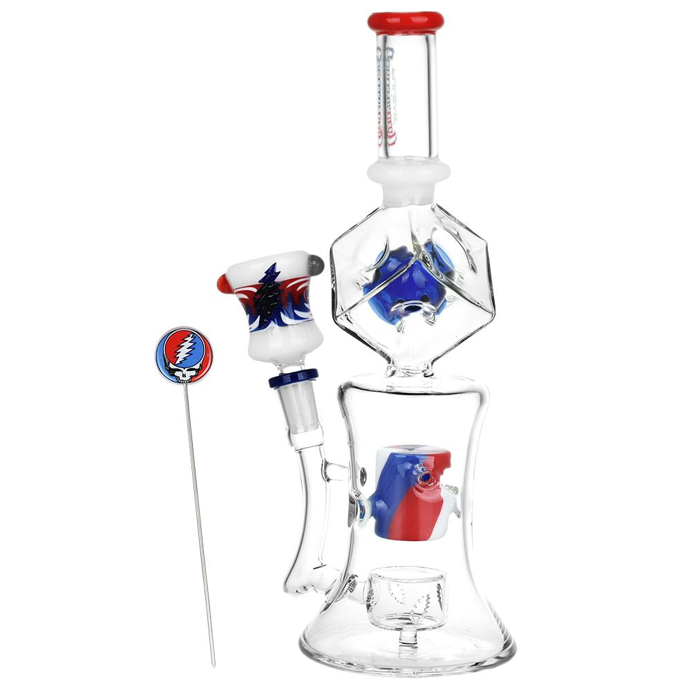 Grateful Dead x Pulsar Tesseract Hypercube Glass Water Pipe