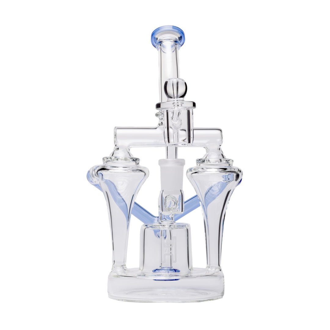 Human Grade 8.5" Dualing Recycler Dab Rig (Blue)