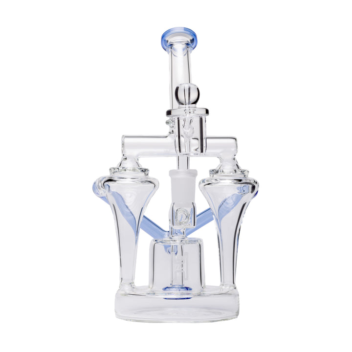 Human Grade 8.5" Dualing Recycler Dab Rig (Blue)