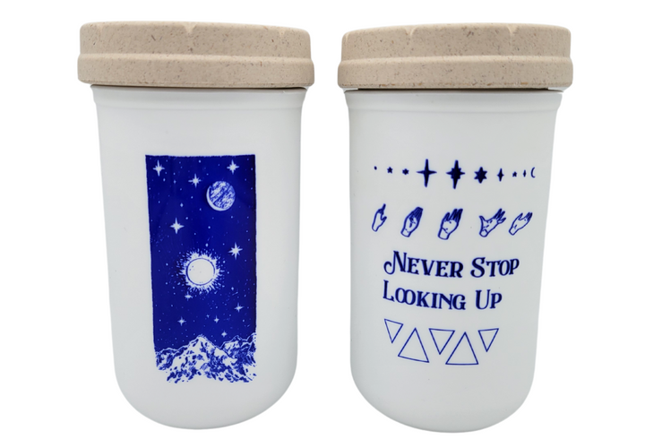 Never Stop Looking Up Stash Jar (Purple or White) 12oz
