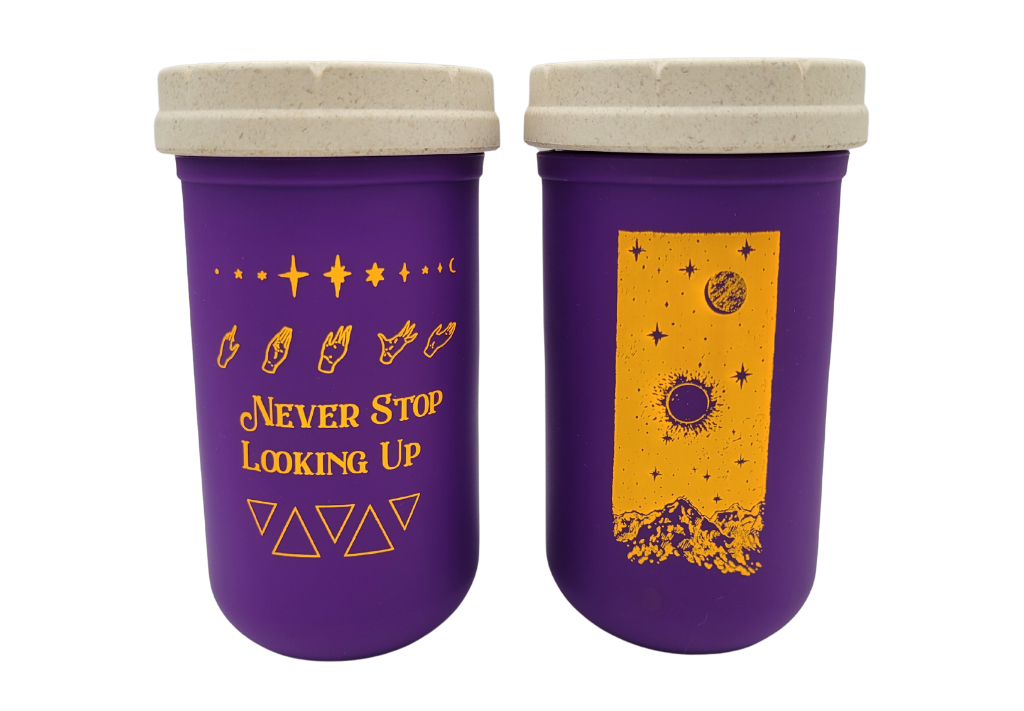 Never Stop Looking Up Stash Jar (Purple or White) 12oz