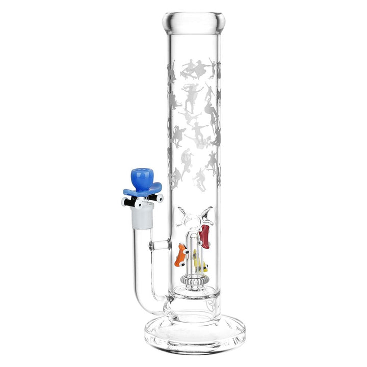 Skate or Die Straight Tube Glass Water Pipe