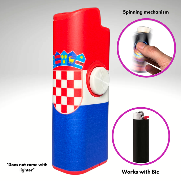 Fidget Spinner Lighter Case (Croatian Flag)