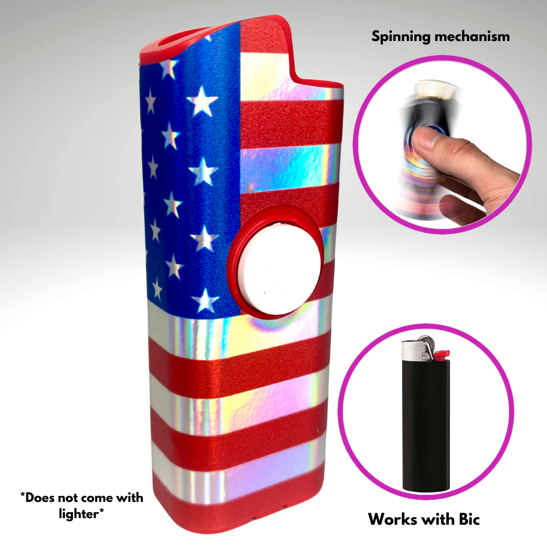 Fidget Spinner Lighter Case (American Flag)