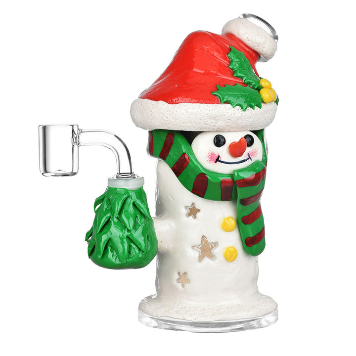 Snowman Glass Glow in the Dark Dab Rig