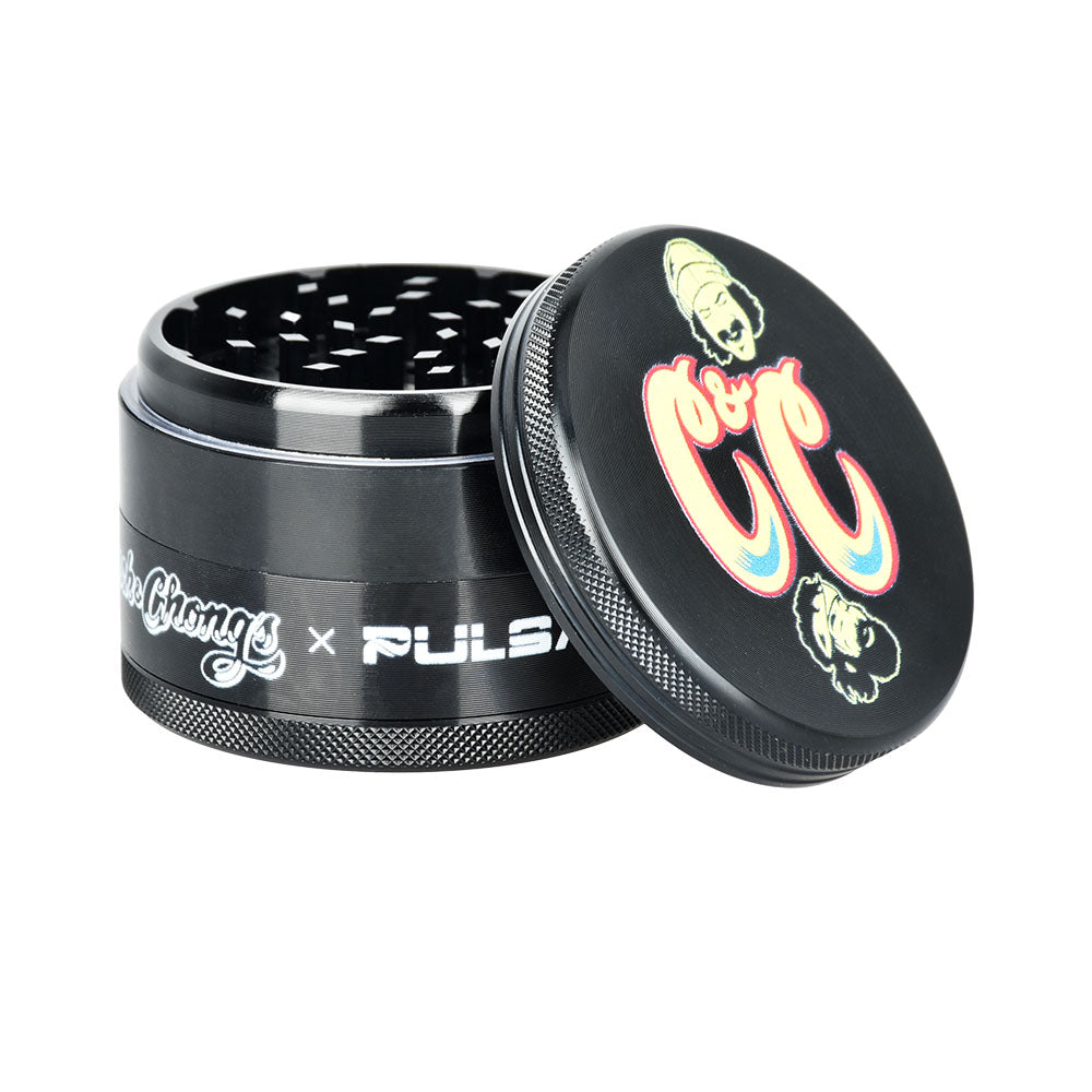 Cheech & Chong's™ x Pulsar Black Metal Grinder (4 Piece)