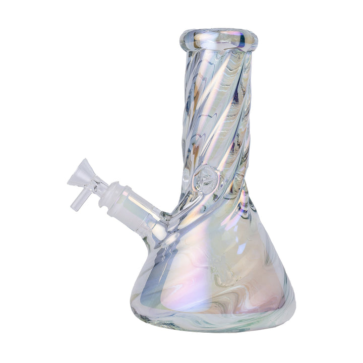 Human Grade Twisted Iridescent Beaker Water Pipe