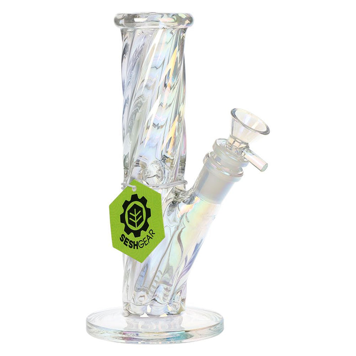 SeshGear Twist Straight Tube Glass Water Pipe