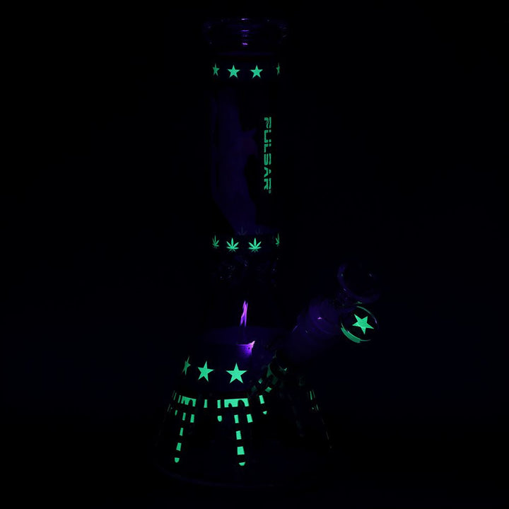 Pulsar Uncle Eagle Sam Beaker Glass Water Pipe