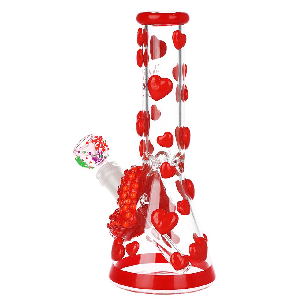 Kiss My Lips Glow In Dark Beaker Glass Water Pipe