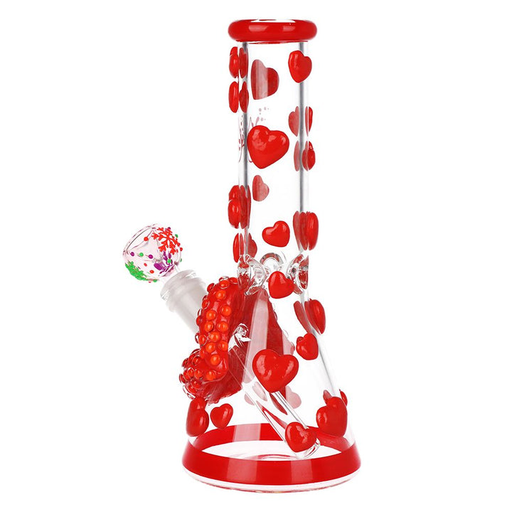 Kiss My Lips Glow In Dark Beaker Glass Water Pipe