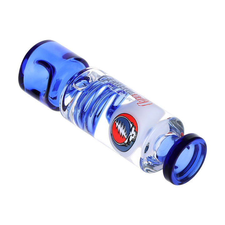 Grateful Dead Steal Your Face Glycerin Spiral Geometric Glass Hand Pipe