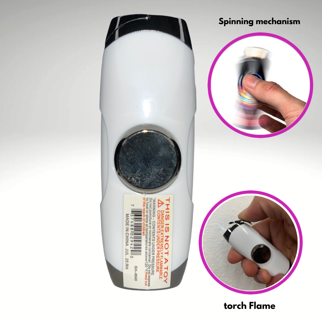 White Fidget Torch Lighter