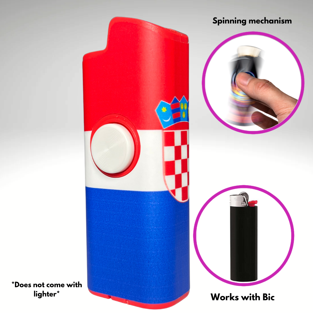 Fidget Spinner Lighter Case (Croatian Flag)