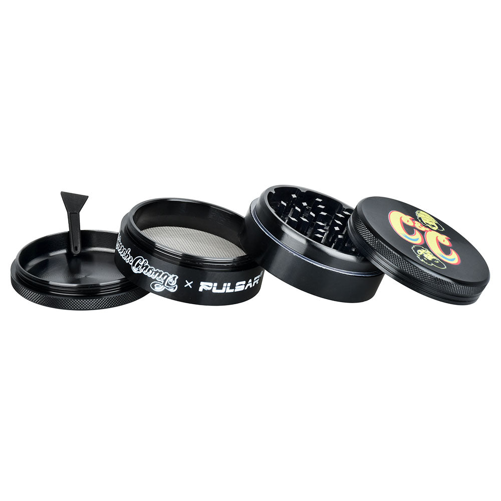 Cheech & Chong's™ x Pulsar Black Metal Grinder (4 Piece)