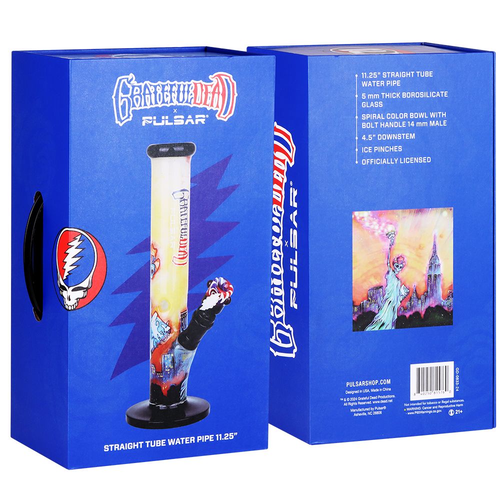 The Grateful Dead x Pulsar Inside Print Straight Tube Glass Water Pipe