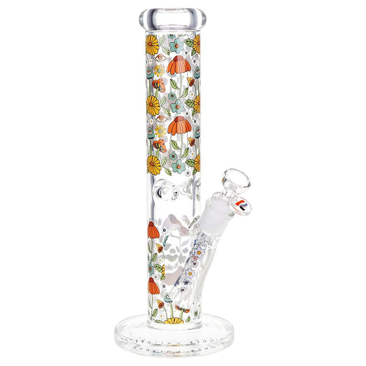 Flower Vision Straight Tube Glass Water Pipe