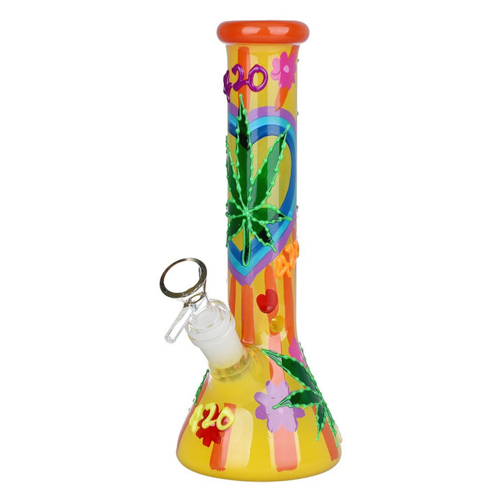 420 leafy sunburst glow 9 25 beaker bong