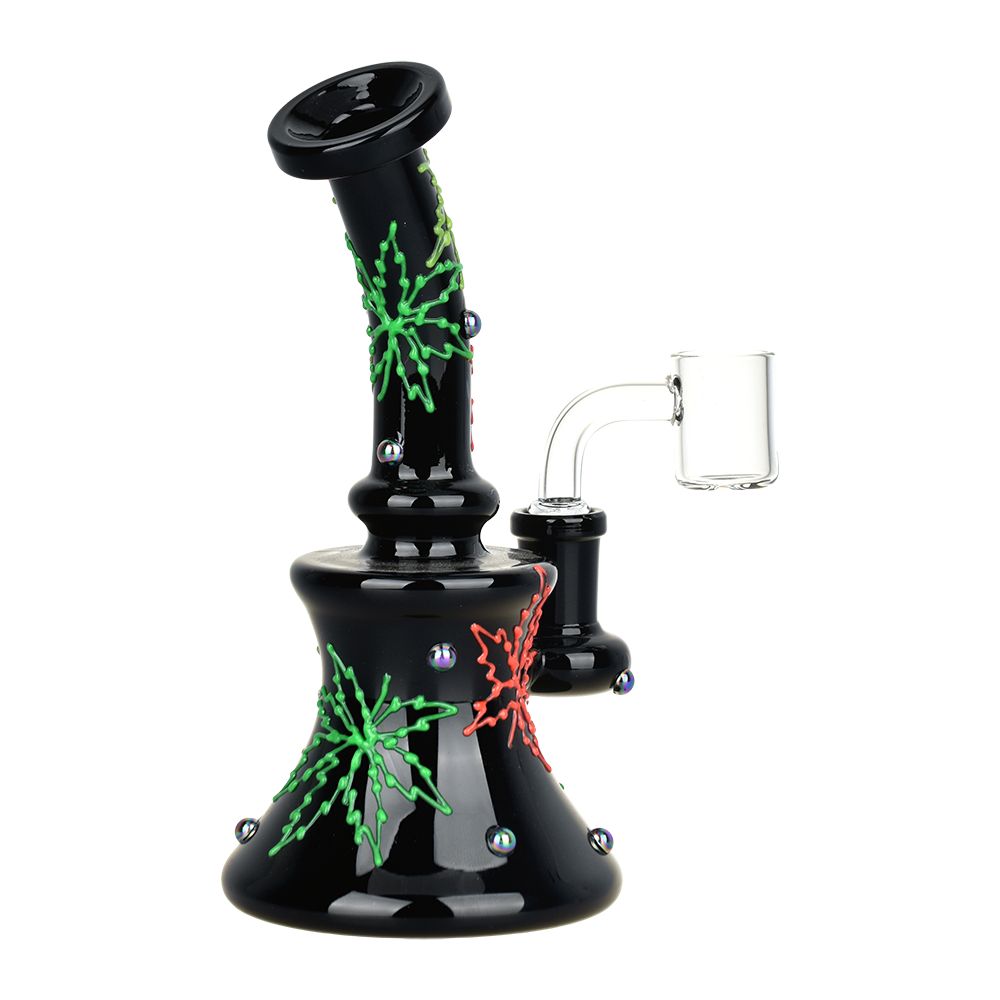 420 neon leaf 6.5 dab rig