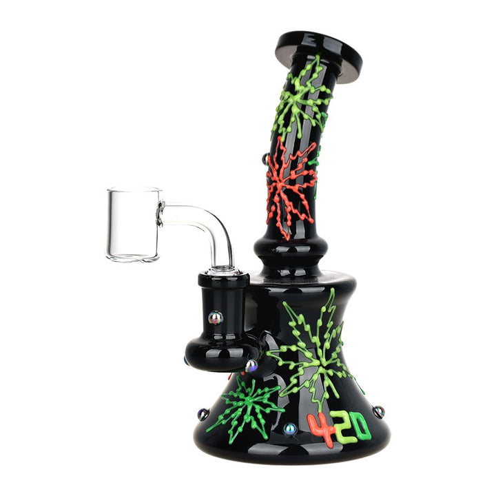 420 neon leaf 6.5 dab rig