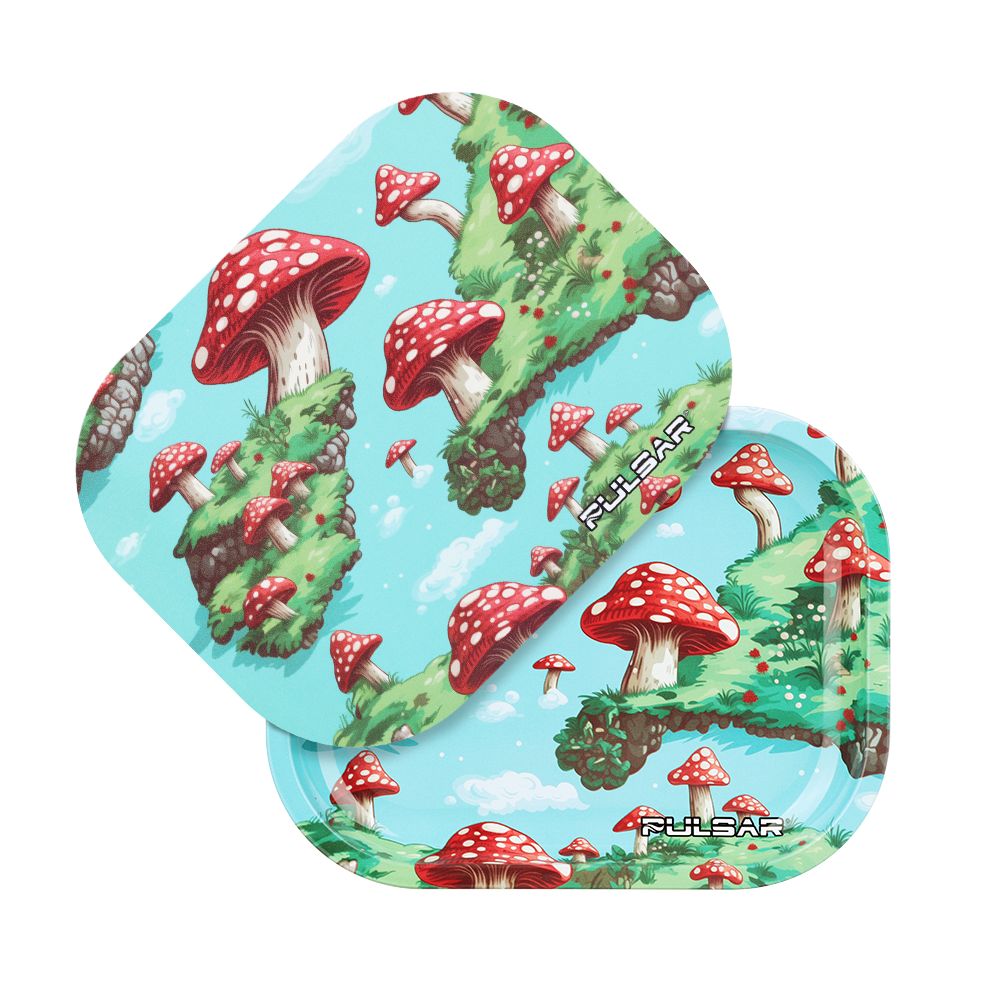 Pulsar Mini Rolling Tray & Lid Kit - Floating Mushrooms