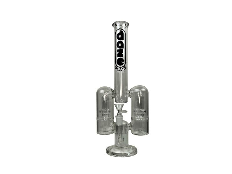14" Rocket Ship Dual Showerhead Perc Glass Water Pipe