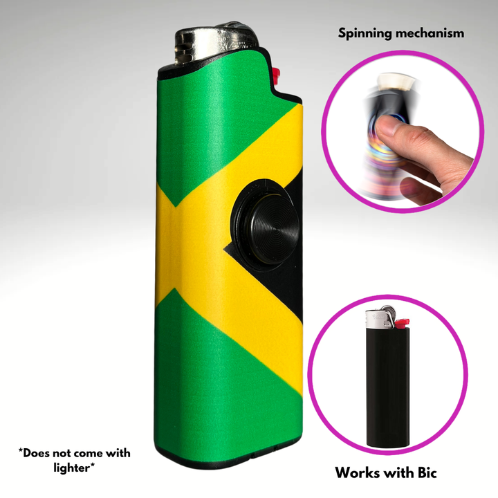 Fidget Spinner Lighter Case (Jamaican Flag)