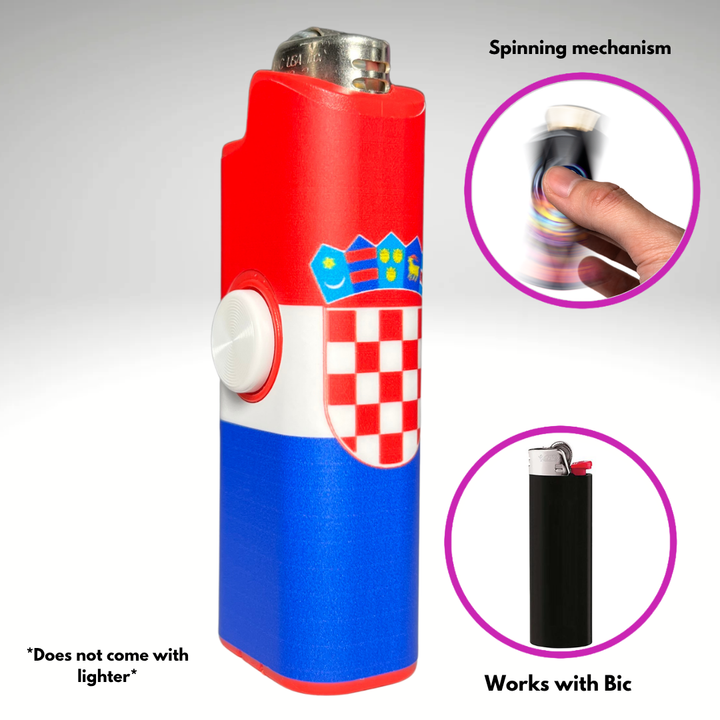 Fidget Spinner Lighter Case (Croatian Flag)
