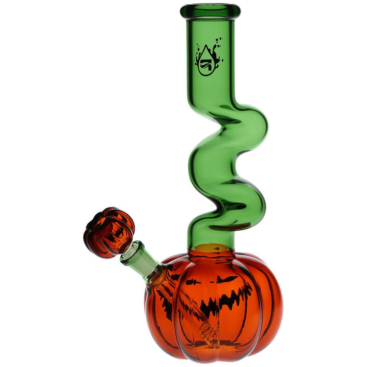 Twisty And Wicked Jack-O-Lantern Glass Water Pipe