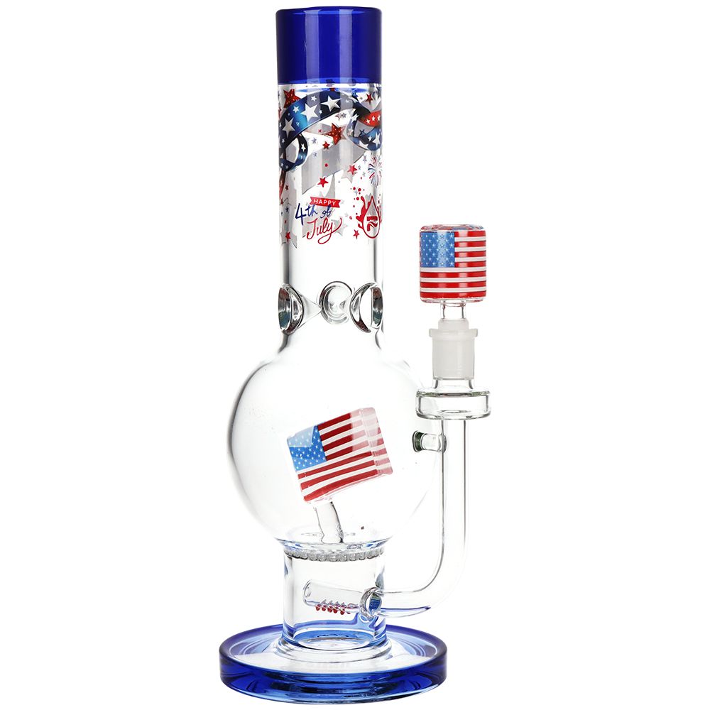 Pulsar American Flag Celebration Bubble Base Glass Water Pipe