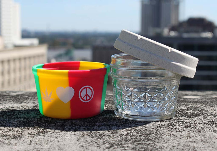 RE:STASH We'd Love Peace Rasta Tie-Dye 4oz Jar