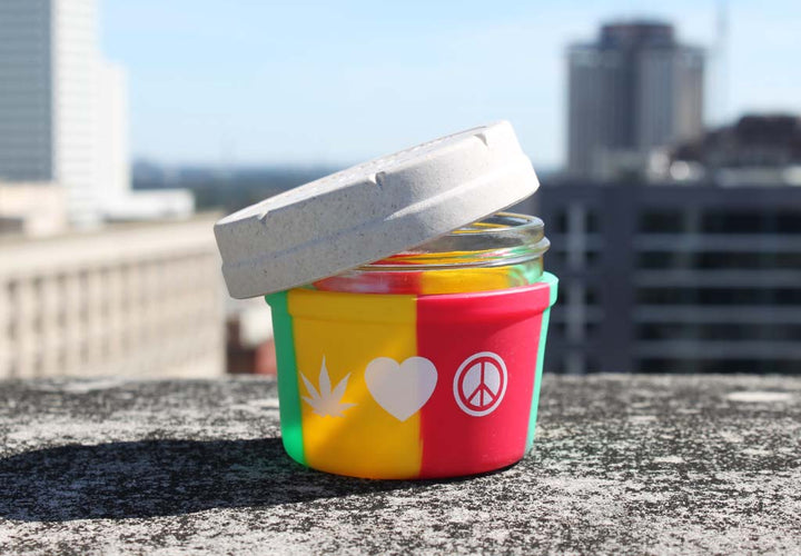 RE:STASH We'd Love Peace Rasta Tie-Dye 4oz Jar