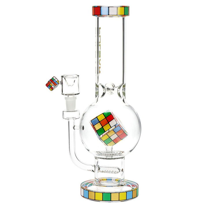 Pulsar Rubik's Cube Perc Bubble Base Glass Water Pipe