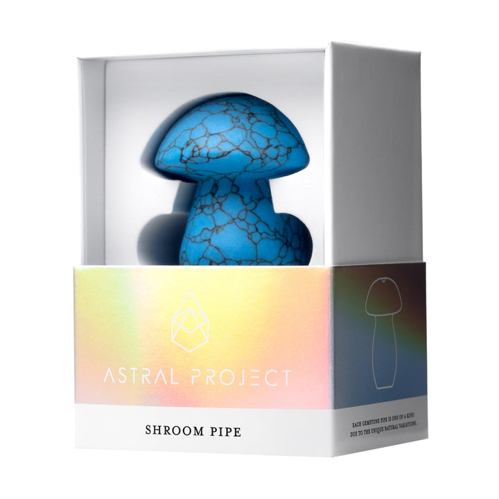 Blue Turquoise Gemstone Mushroom Pipe