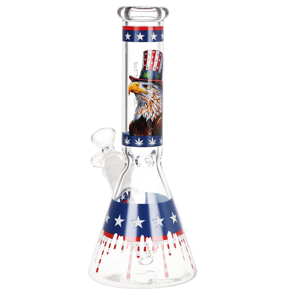 Pulsar Uncle Eagle Sam Beaker Glass Water Pipe