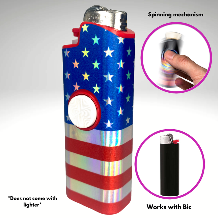 Fidget Spinner Lighter Case (American Flag)