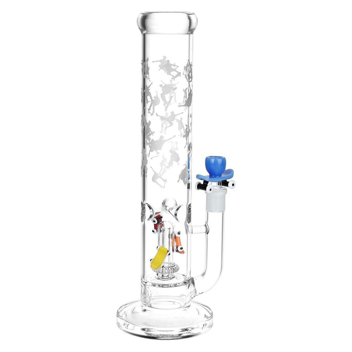 Skate or Die Straight Tube Glass Water Pipe