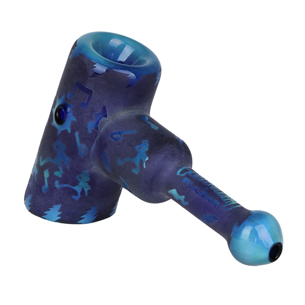 Grateful Dead x Pulsar Ethereal Music Etched Glass Hammer Bubbler - 5"