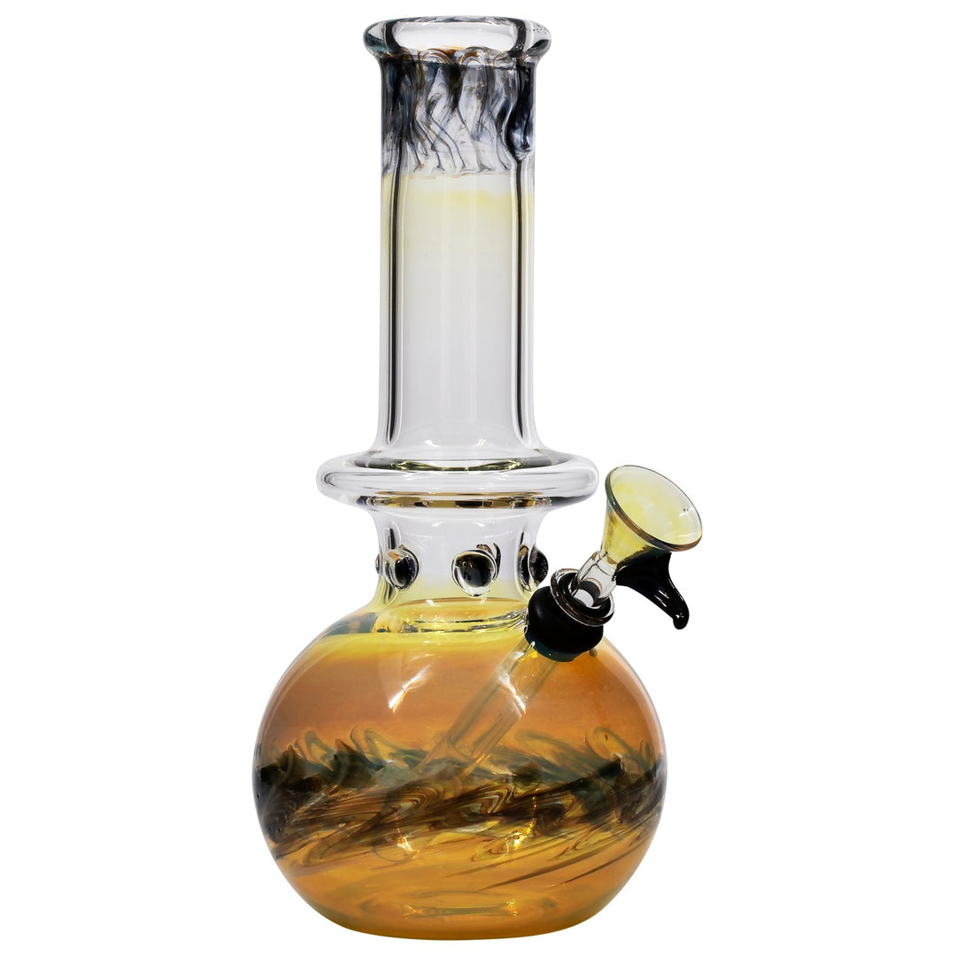 LA Pipes Time Traveler Silver Fumed Pull-Stem Bubble Bong 8"