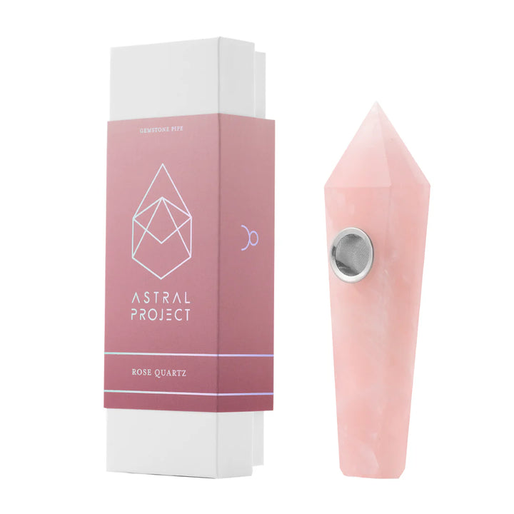 Rose Quartz Gemstone Pipe