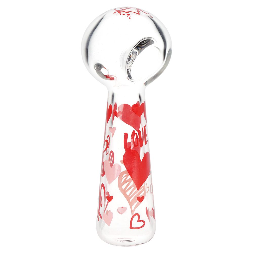 Valentine's Hearts 'n' Roses Glass Herb Pipe Duo