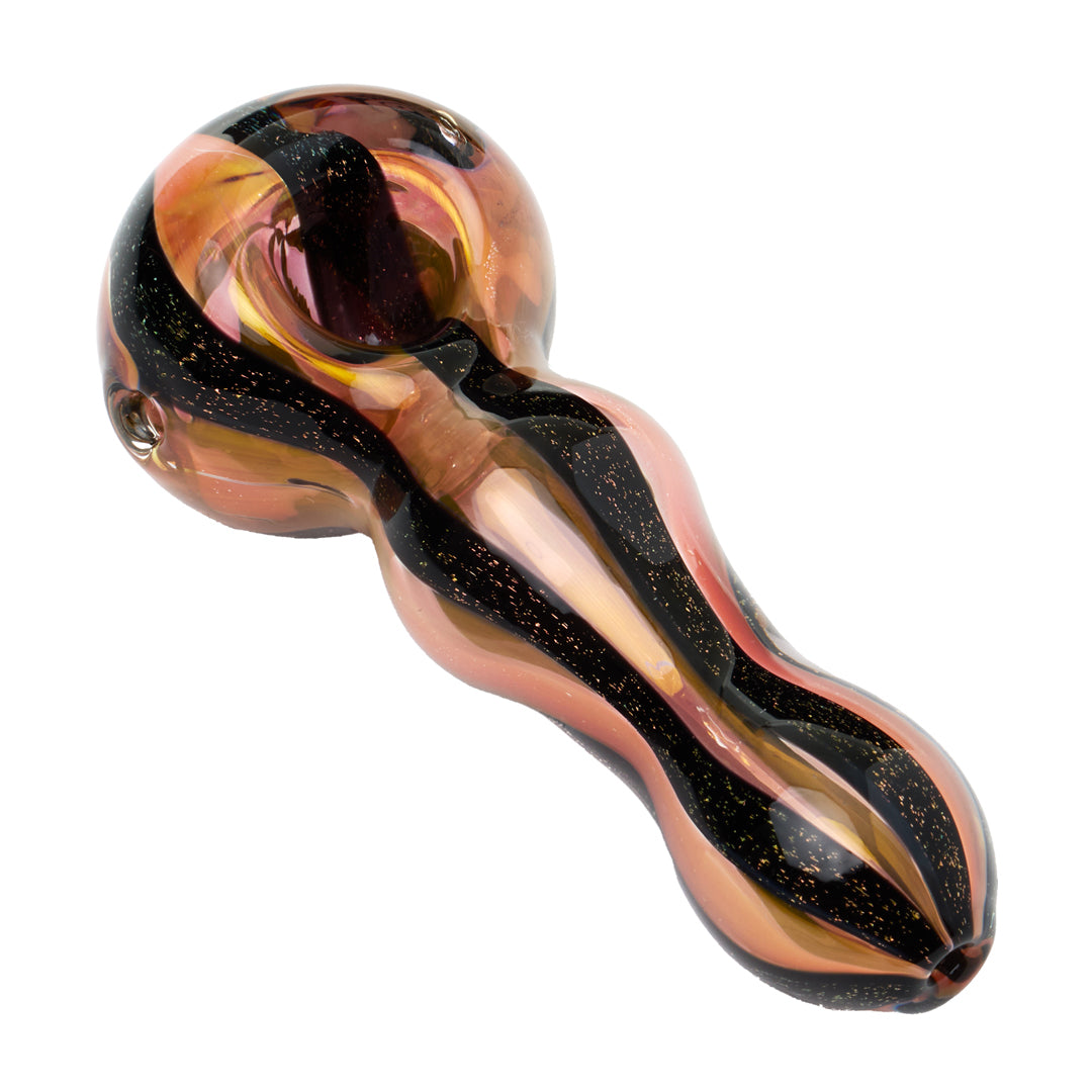 Human Grade Carnivale Hand Pipe (Gold Fumed + Dichro)