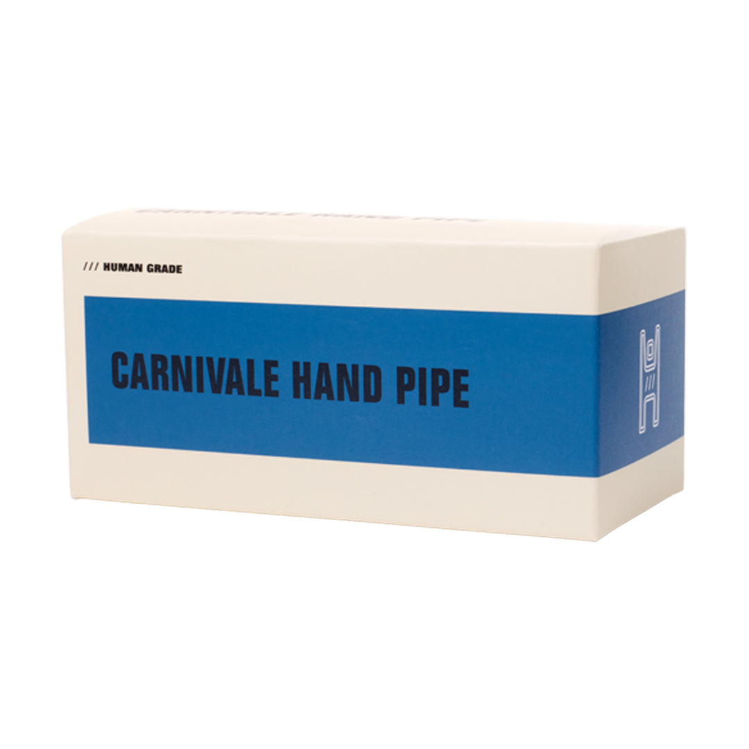 Human Grade Carnivale Hand Pipe (Silver Fumed + Green Dichro)