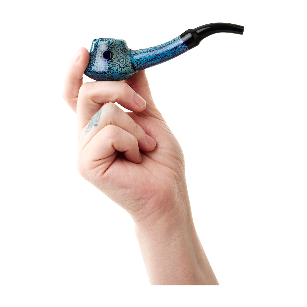 Human Grade Volcano Hand Pipe (Leopard Blue)