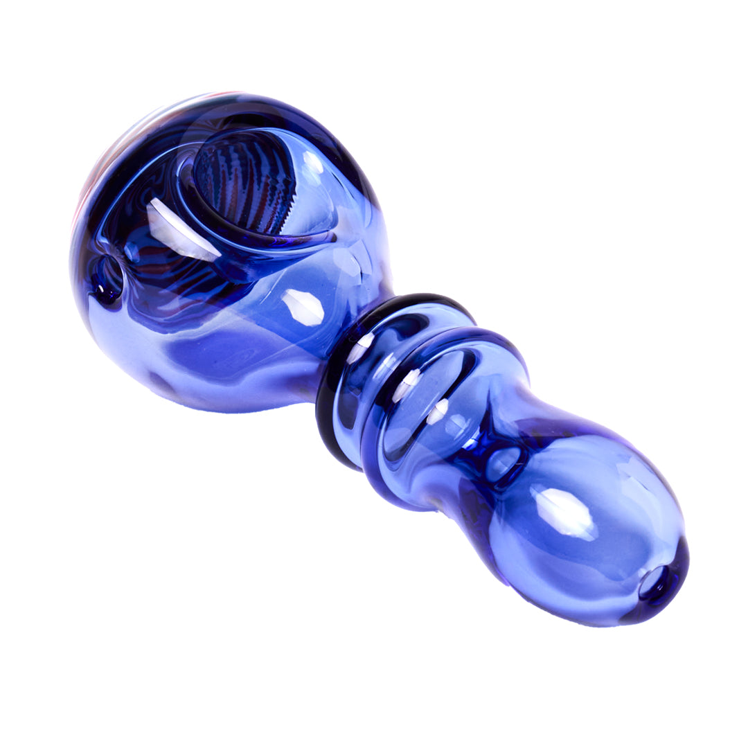 Human Grade Double Ring Spoon Hand Pipe (Light Blue)