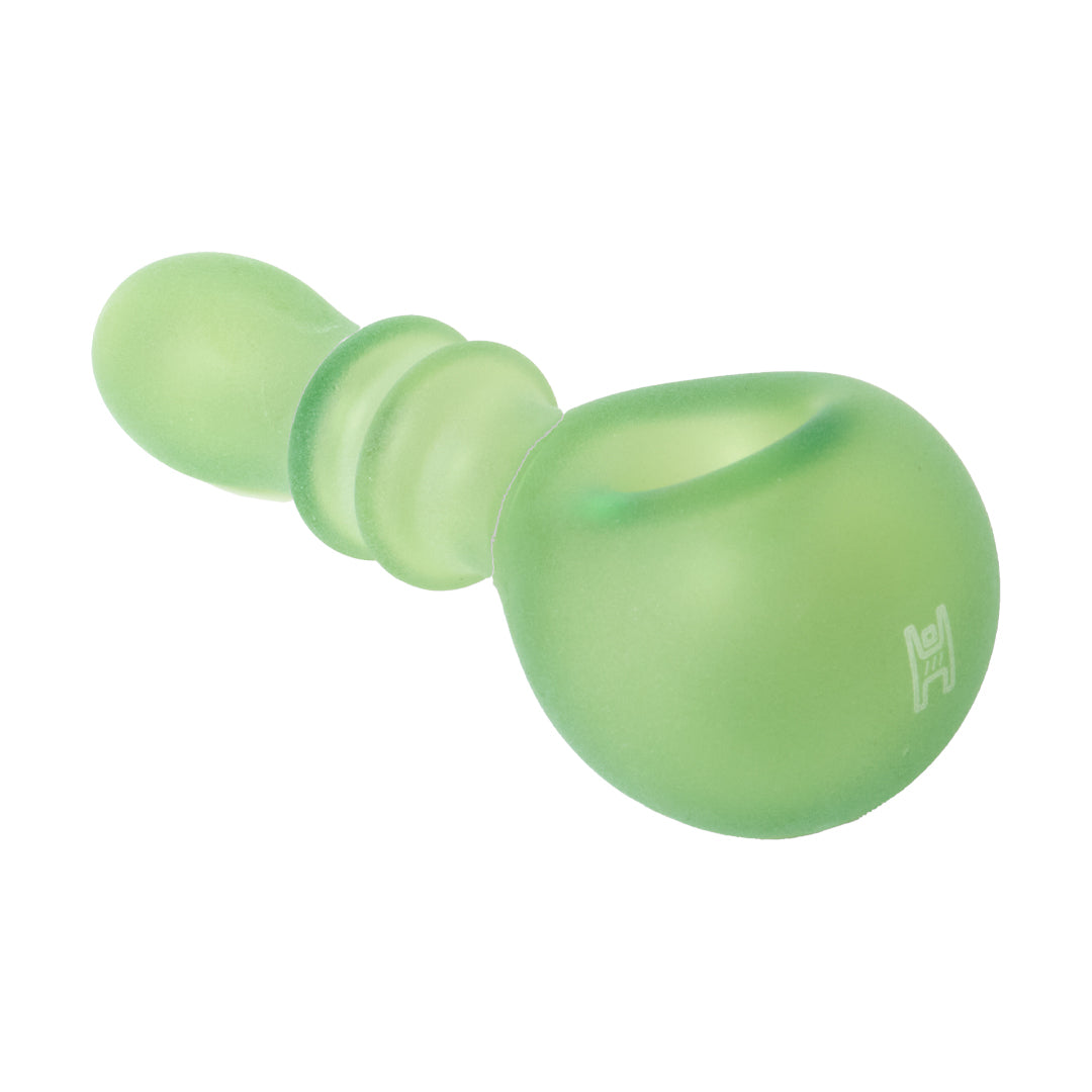 Human Grade Double Ring Spoon Hand Pipe (Matrix Green Sandblasted)