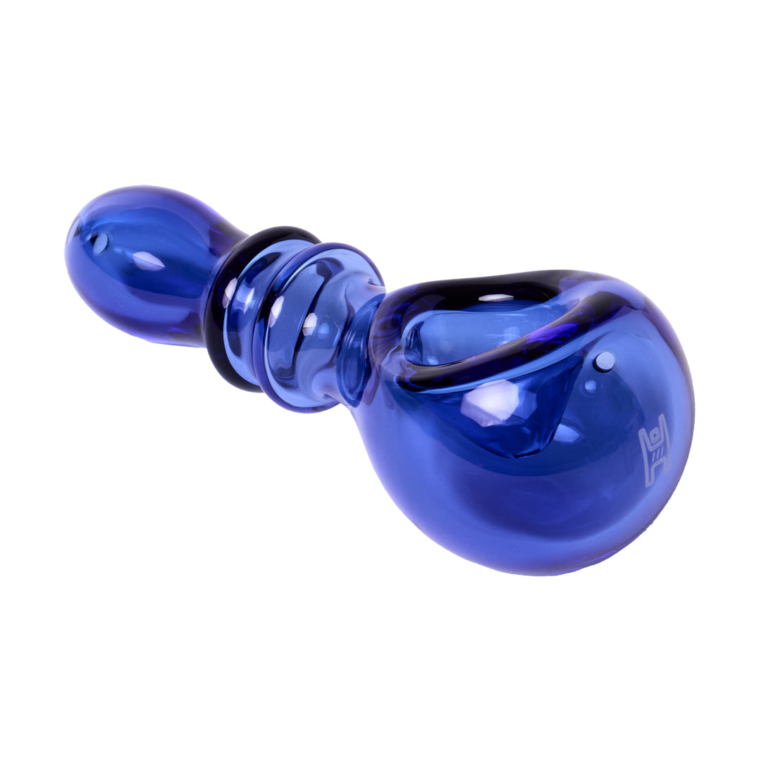 Human Grade Double Ring Spoon Hand Pipe (Light Blue)