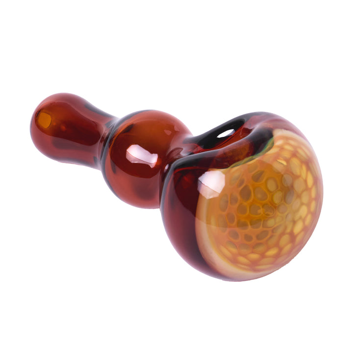 Human Grade Spoon Hand Pipe Model C (Amber Orange)