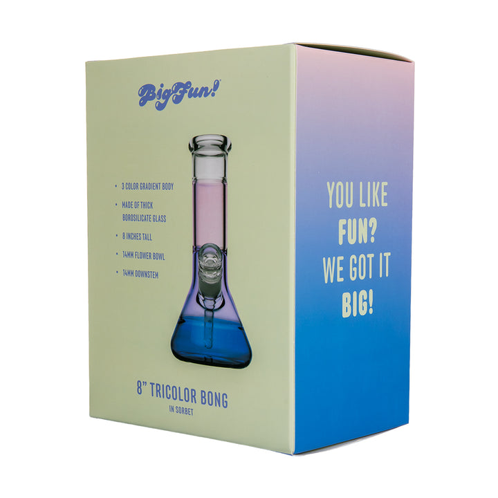 Big Fun 8" Tricolor Bong (Sorbet)